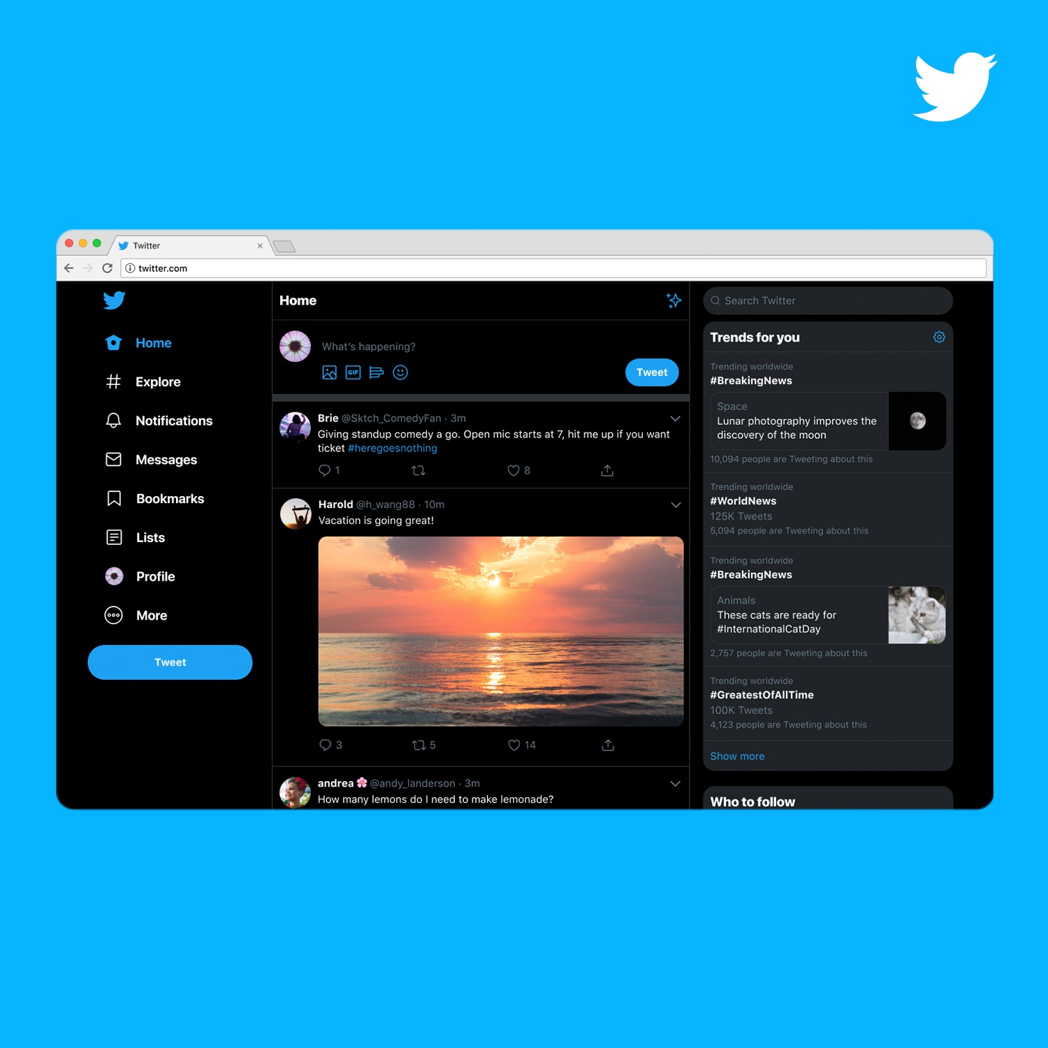 Twitter dark mode