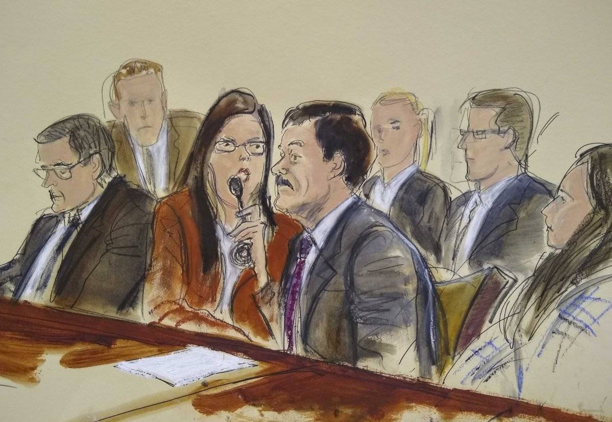 Último dibujo de la corte del Chapo Guzmán