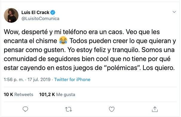 Luisito Comunica rompió el silencio ante supuesta infidelidad