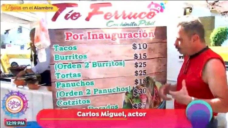 Actor Carlos Miguel vende tacos