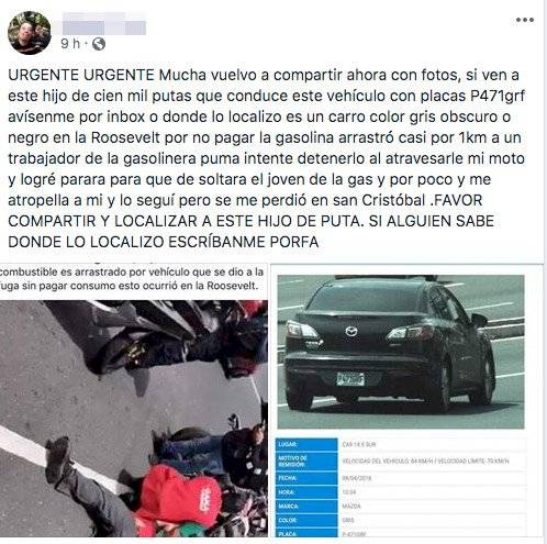 Publicación en Facebook