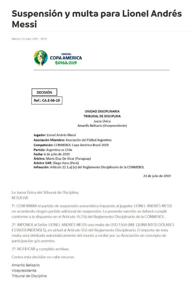 Conmebol Messi