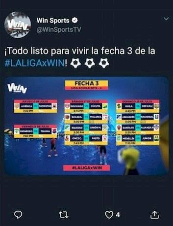 Error Win Sports Fecha 3 Liga Ãguila 2-2019