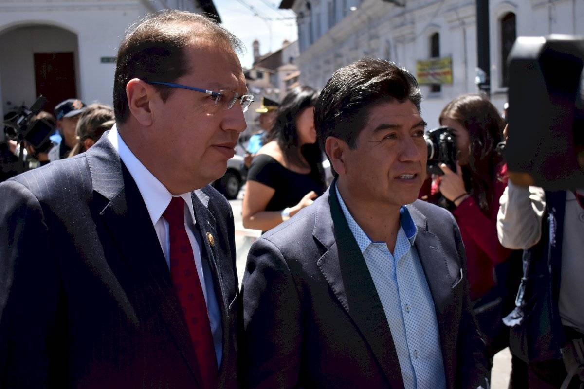 (Izq.) Santiago Guarderas - vicealcalde de Quito | (der.) Jorge Yunda - alcalde de Quito - Metro Ecuador