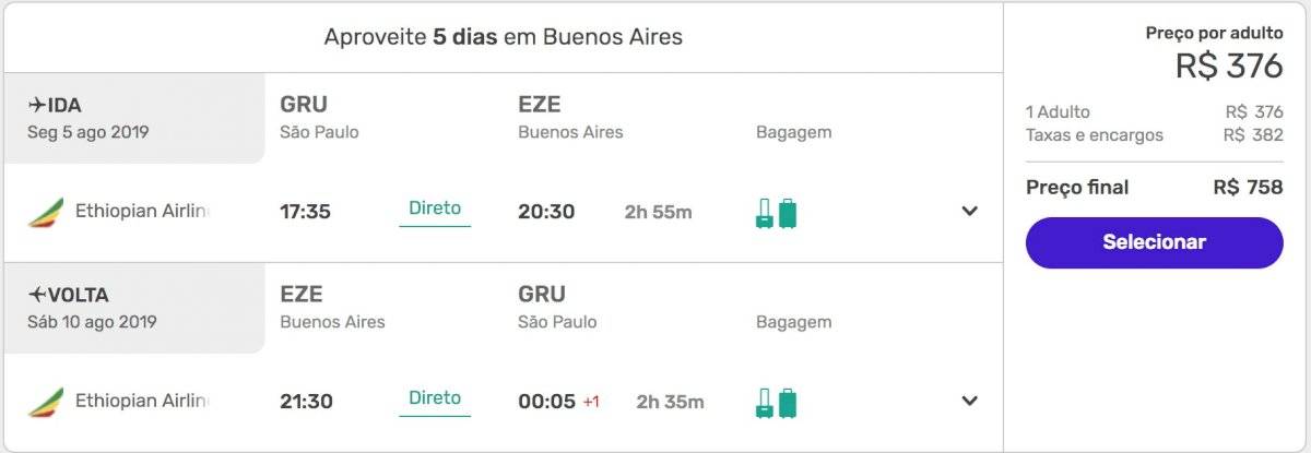 Passagens promocionais