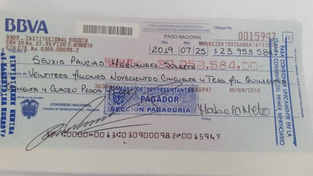 Cheque santrich