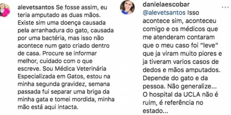 Daniela Escobar e internauta