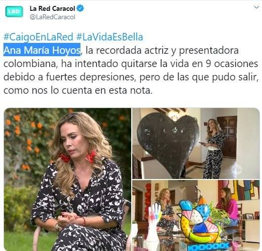 Famosa actriz colombiana ha intentado quitarse la vida en nueve ocasiones