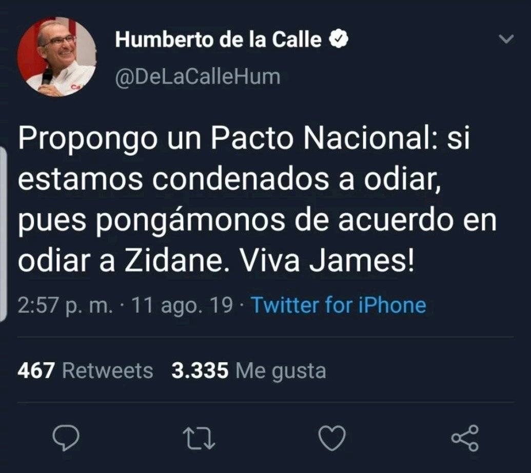 Polémico trino de Humberto de la Calle contra Zinedine Zidane