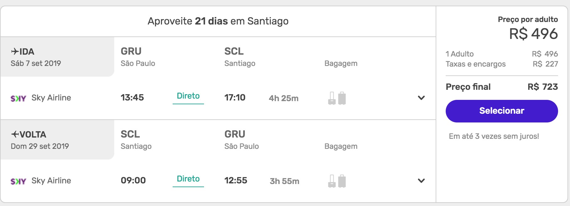Passagens promocionais
