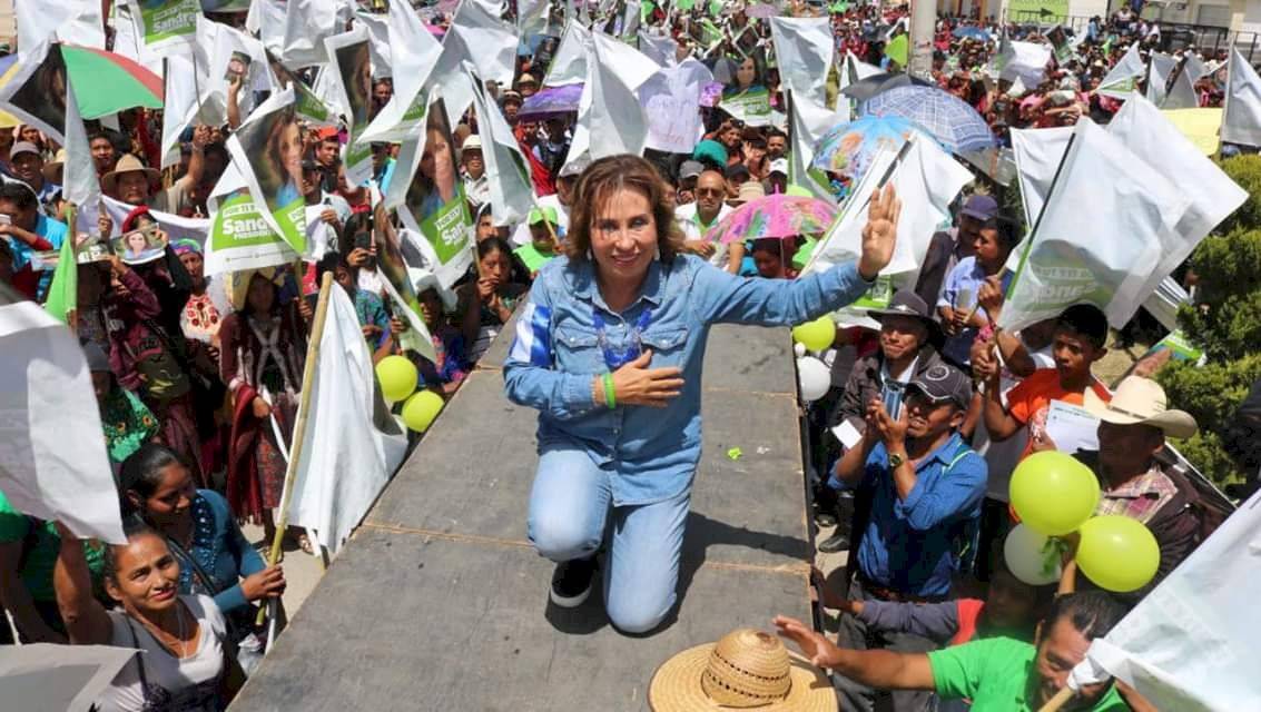 Sandra Torres en campaña en la segunda vuelta