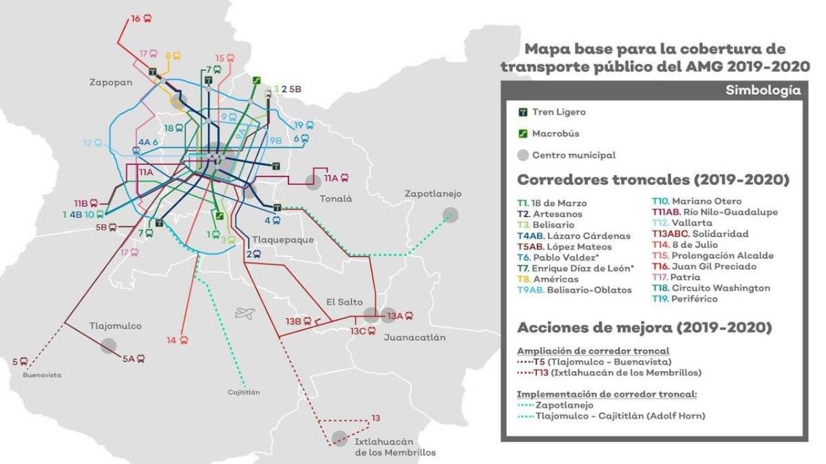 Transporte público tendrá nuevas rutas en toda la Zona Metropolitana de Guadalajara