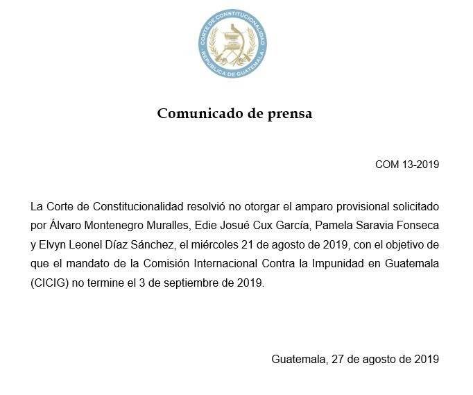 Comunicado de CC