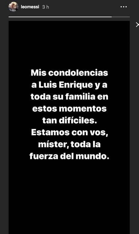 Condolencias de Messi para Luis Enrique