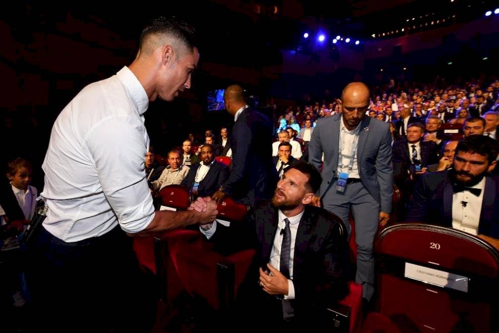 Messi y Cristiano en el sorteo