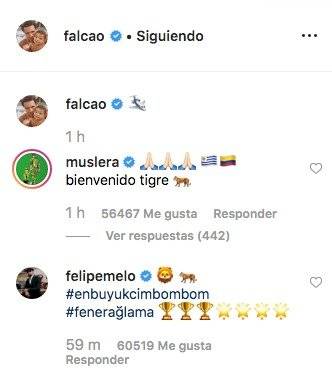 Muslera le dio la bienvenida a Falcao García al Galatasaray