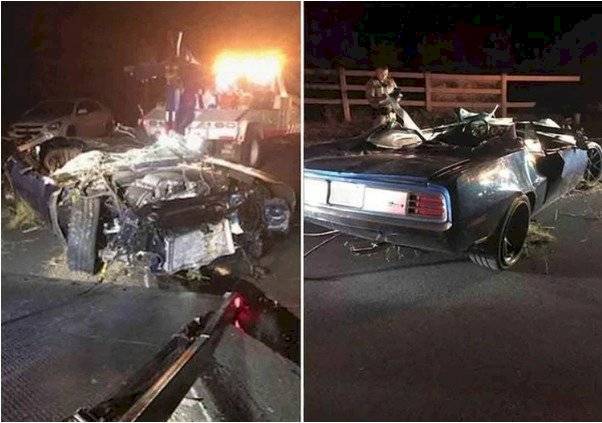 Auto en el que viajaba Kevin Hart
