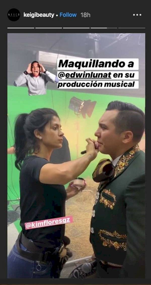 Edwin Luna es maquillado
