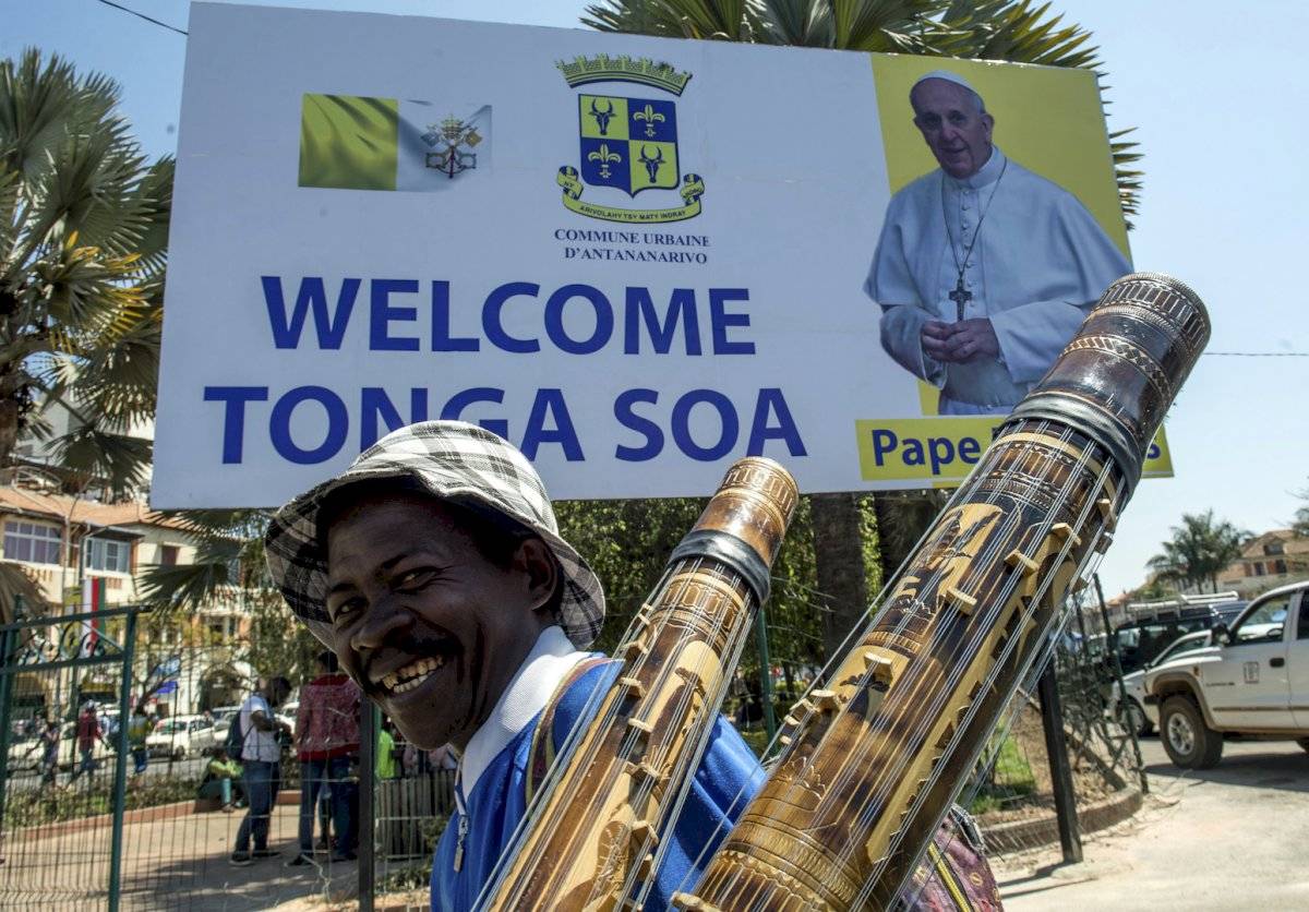 Recepción del papa Francisco en Madagascar