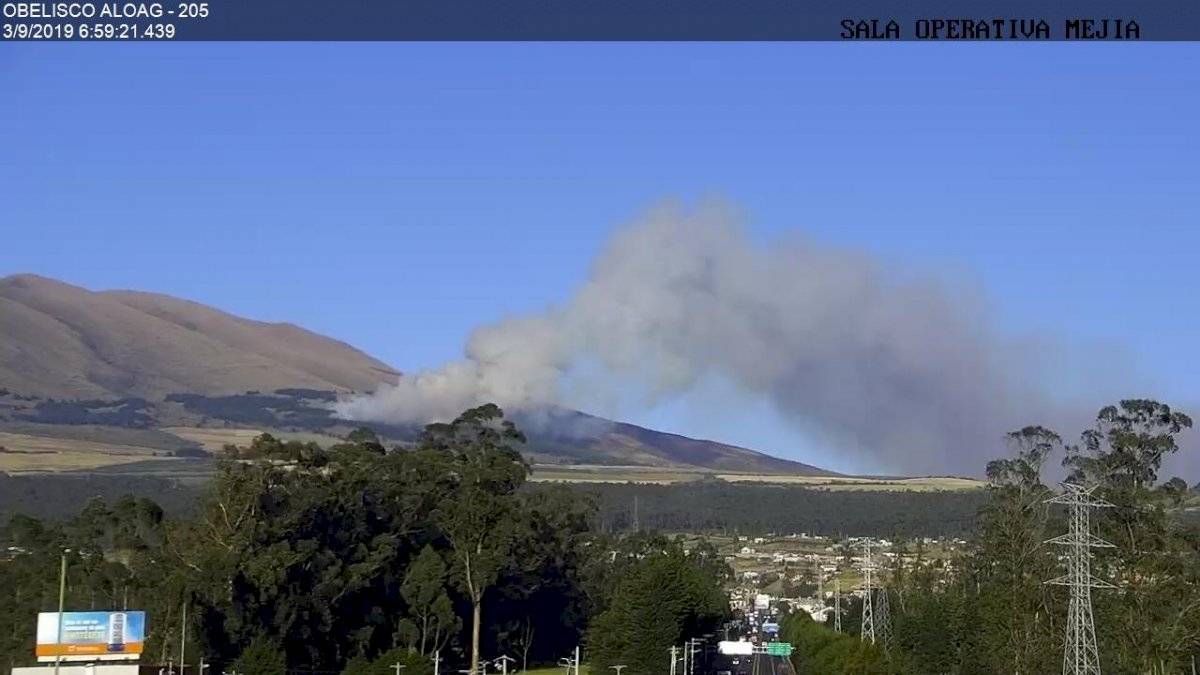 Incendio forestal en Machachi