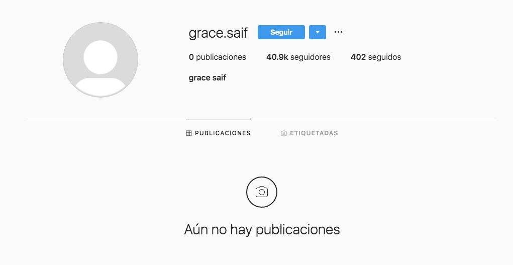 Cuenta cerrada Grace Saif