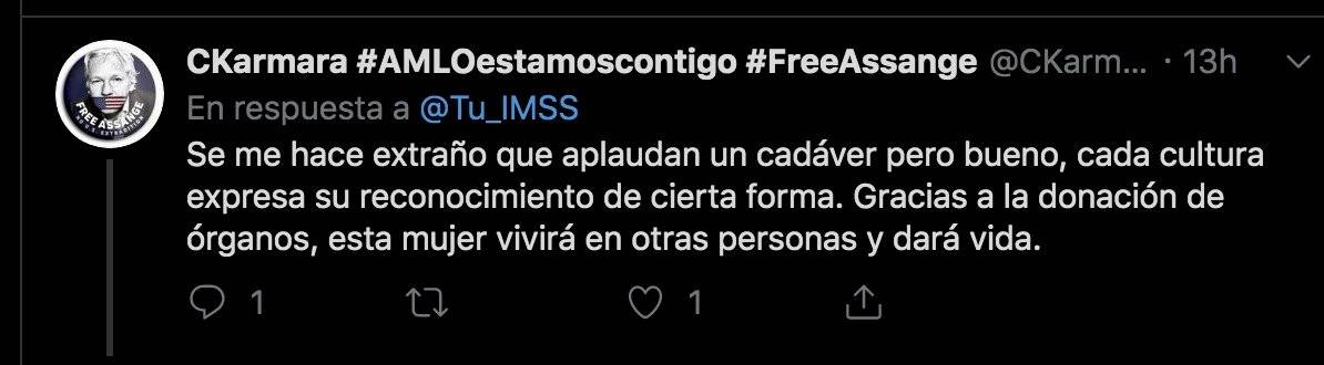 Polémica en Twitter por aplausos a donadora