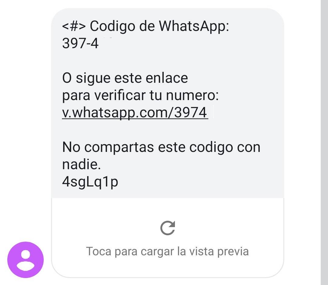 con este mensaje están robando las cuentas de WhatsApp