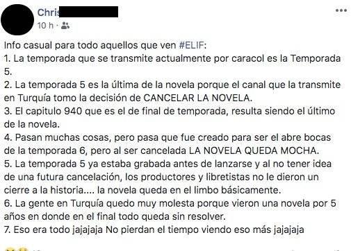 Captura de pantalla Facebook