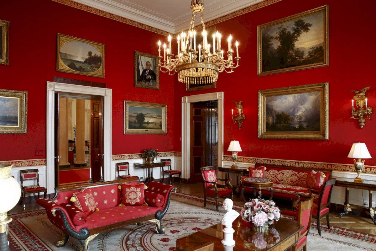 Sala Roja de la Casa Blanca en Washington.