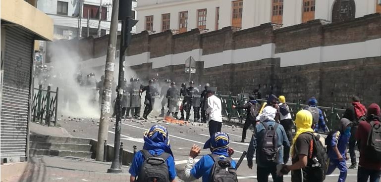 Protestas en Quito en medio del paro nacional