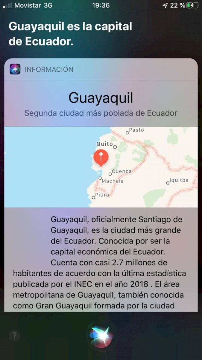 Respuesta de la aplicación de iOs, Siri