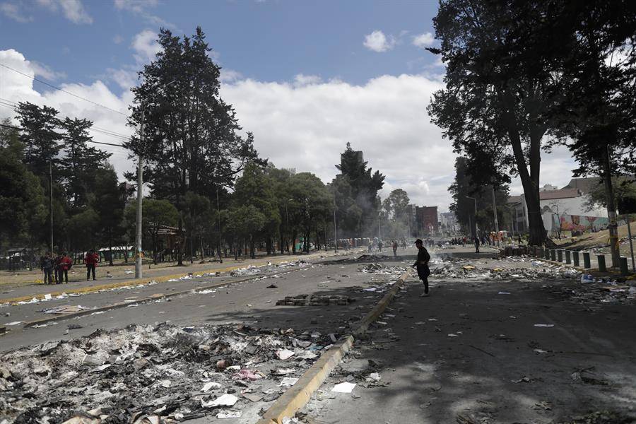 Sector parque del Arbolito tras manifestaciones