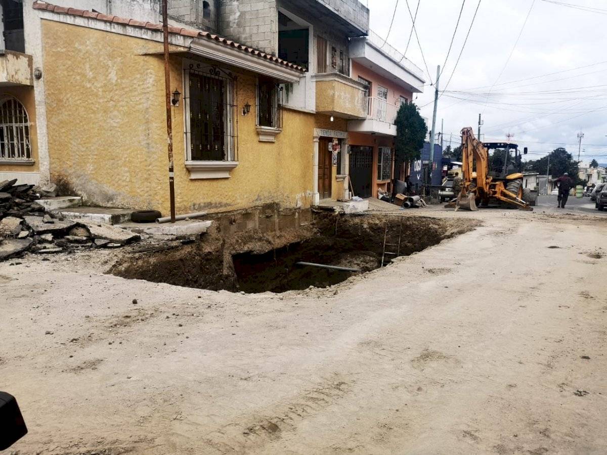 Hundimiento en colonia Pablo VI, Mixco