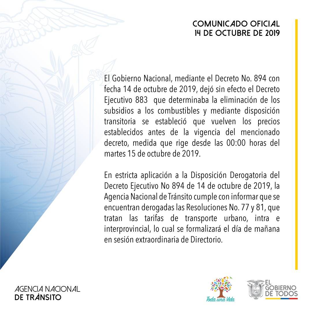 Comunicado de la ANT Comunicado de la ANT