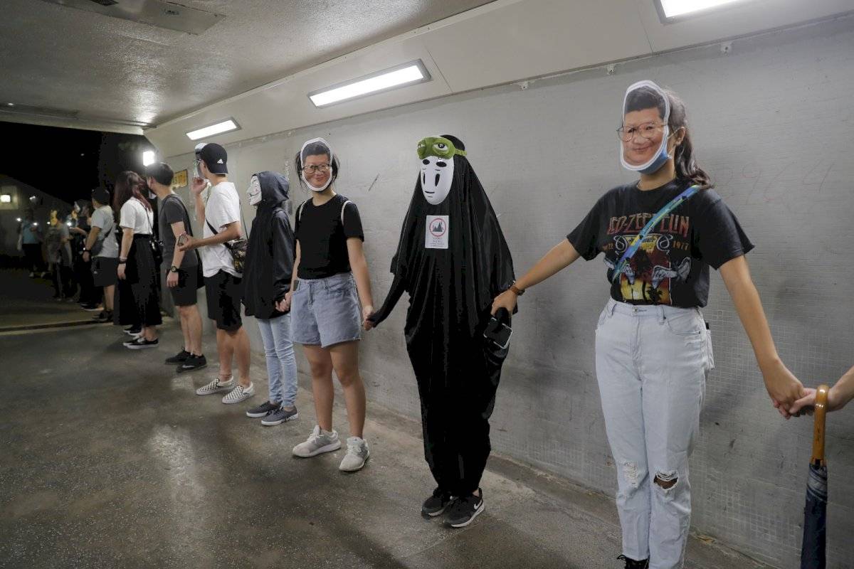 Máscaras utilizadas durante las protestas en Hong Kong