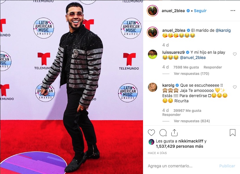 El mega piropo que Karol G le lanzó a Anuel AA por foto en la alfombra roja