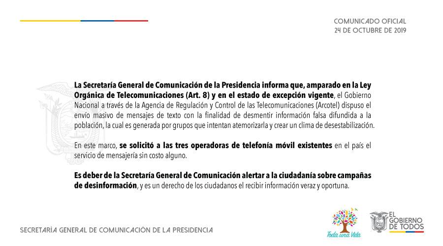 Comunicado SECOM