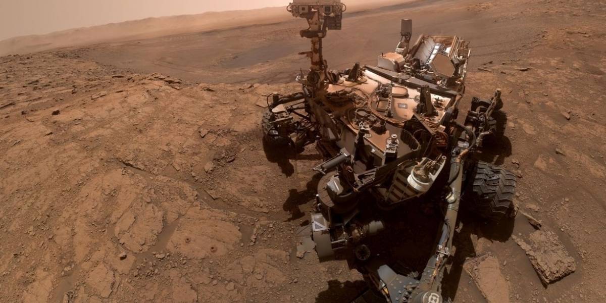 Esta es la “selfie” que se tomó el Curiosity en Marte