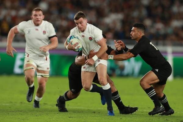 Resultado de imagen para fotos de la semifinal entre inglaterra y All blacks en Japón