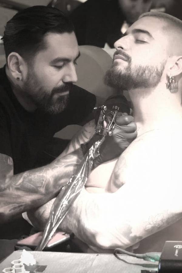 stefano alcantara tatuando maluma