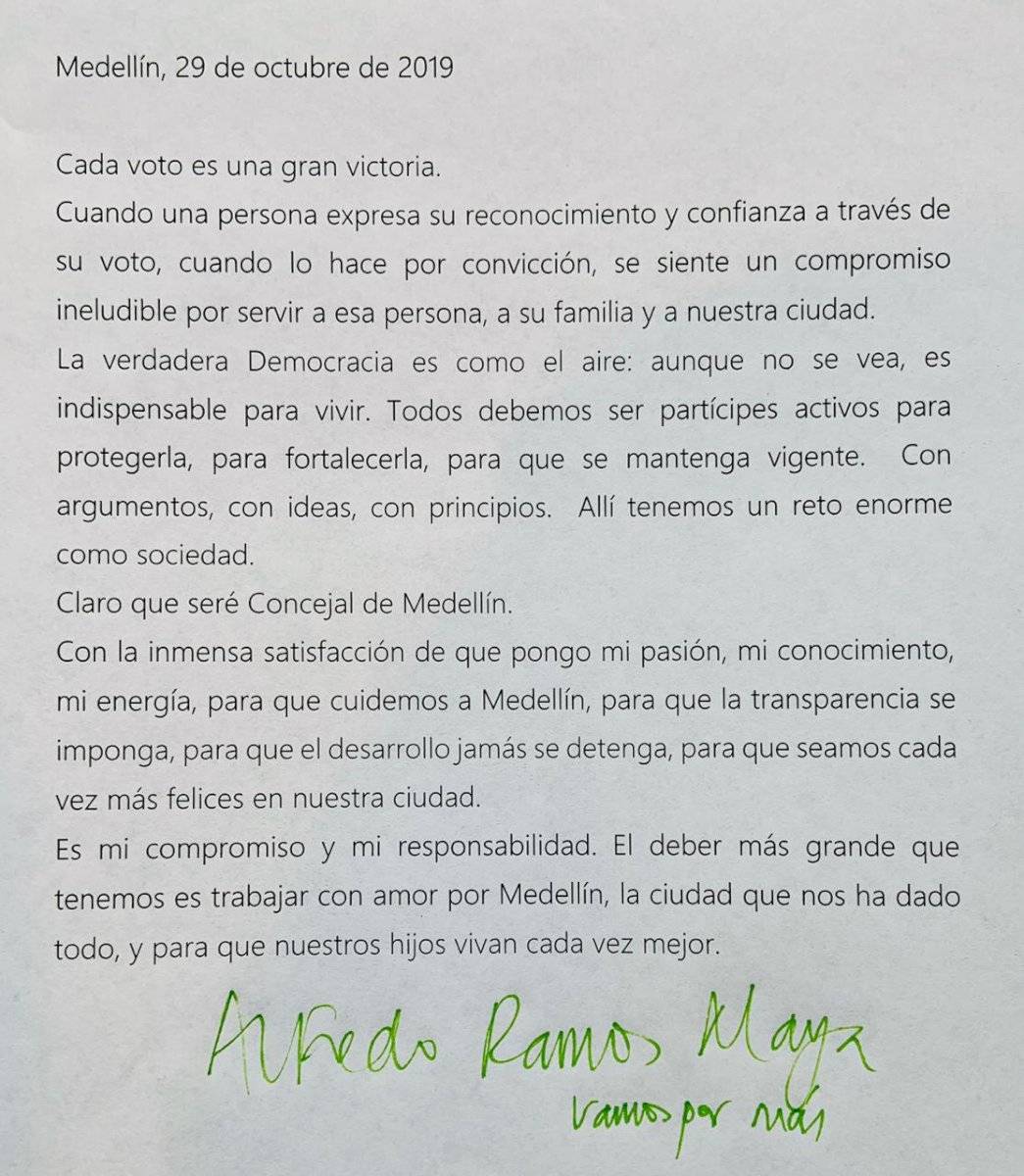 Carta Alfredo Ramos al concejo