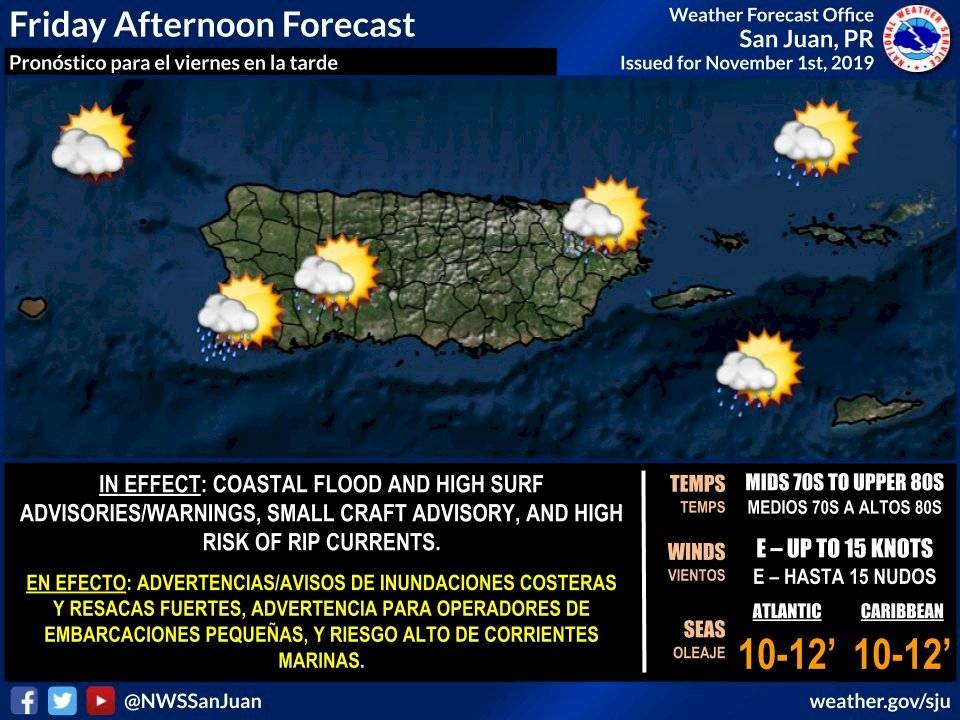 Pronóstico del tiempo para Puerto Rico