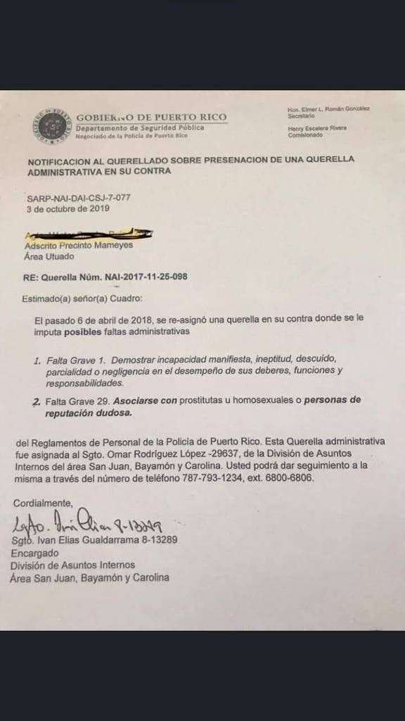 Querella faltas graves