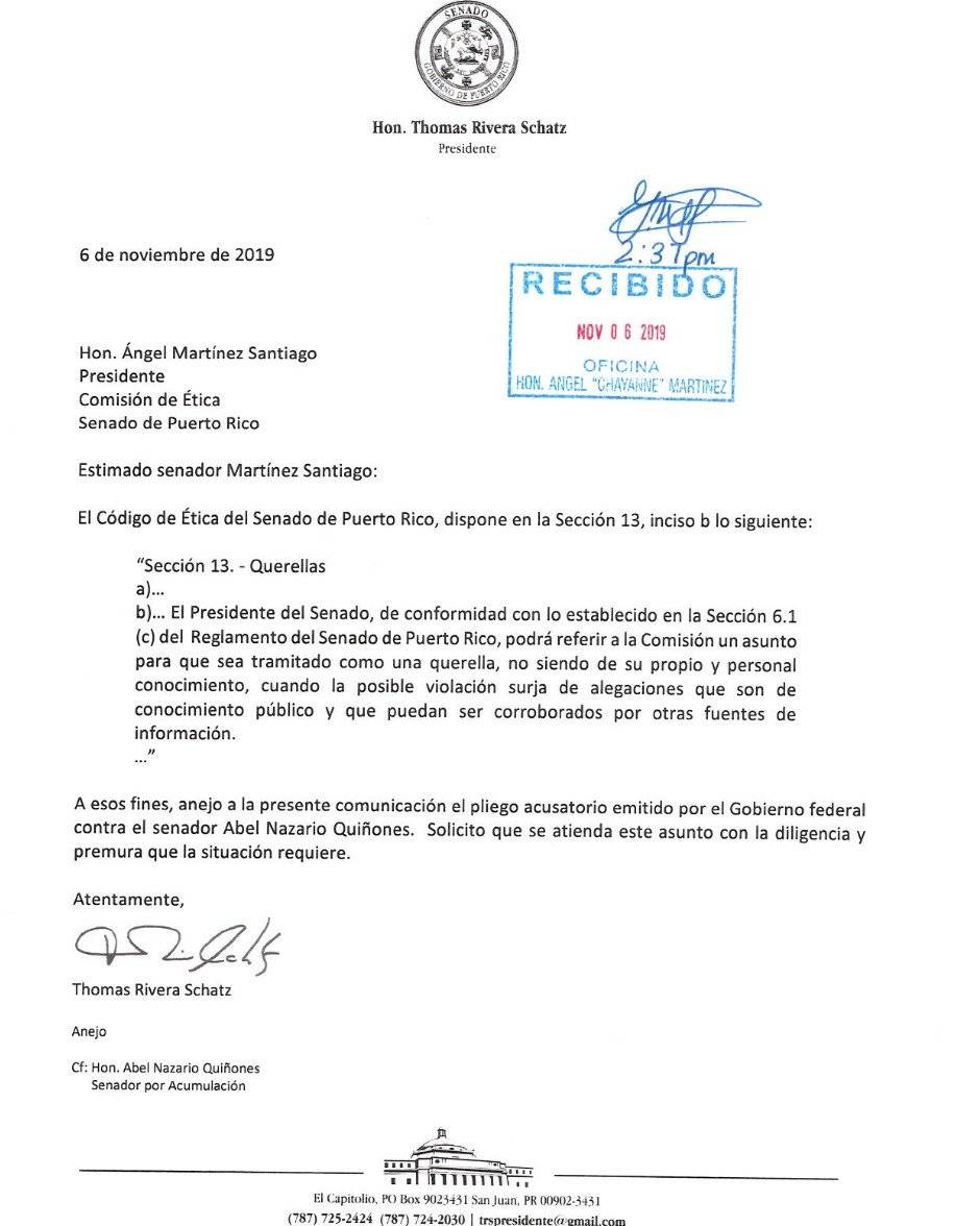 Querella contra Abel Nazario