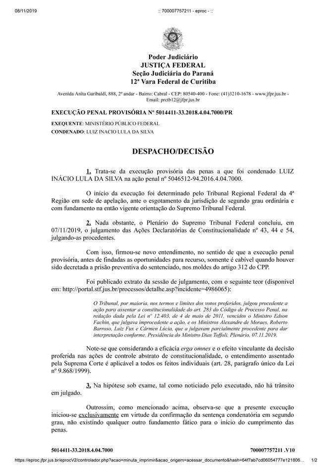 decisão lula 1