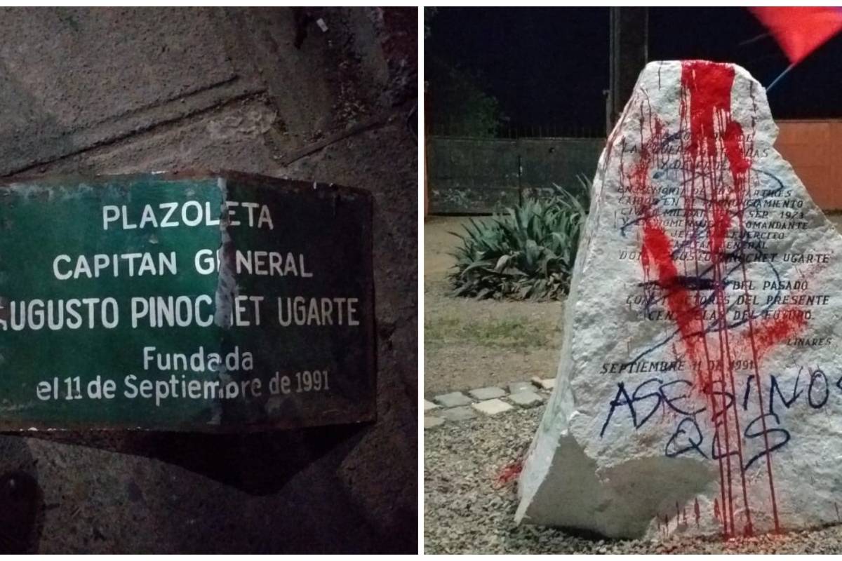 Así quedó la plazoleta: destruyen placa y monumento a Pinochet en Linares - Publimetro Chile
