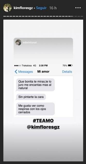 Edwin Luna mensaje Kim Flores