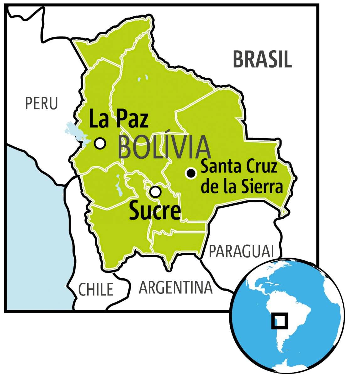 Mapa da Bolívia