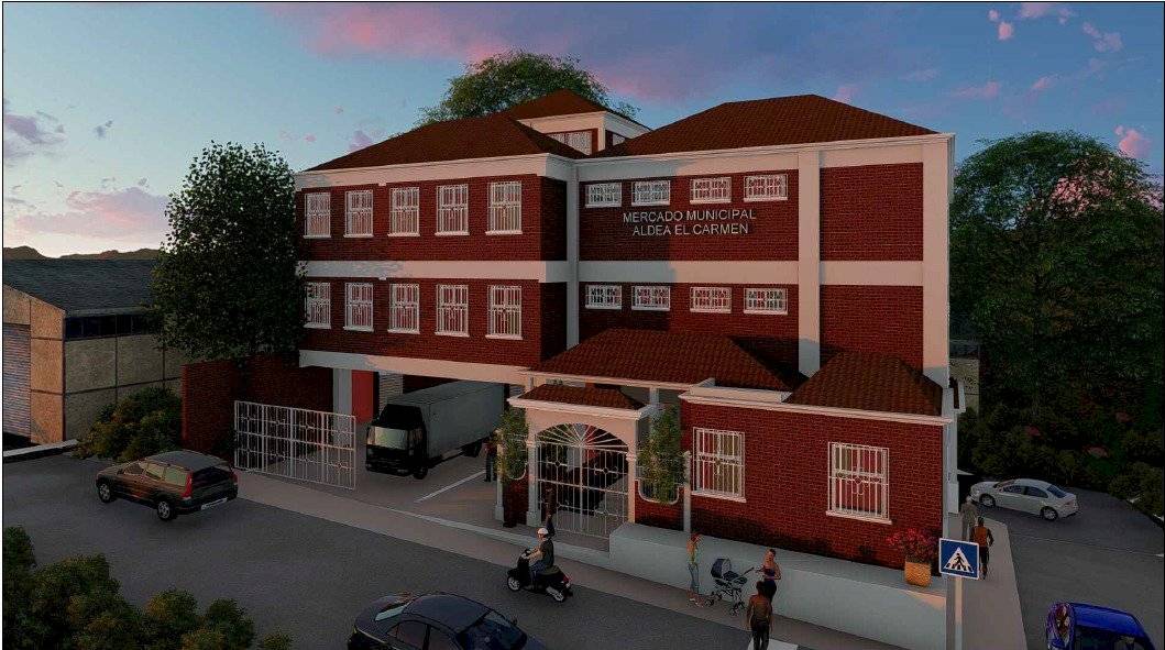 Diseño del mercado municipal de la aldea El Carmen.