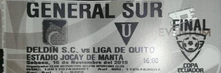 Entradas partido Delfín vs.Liga de Quito